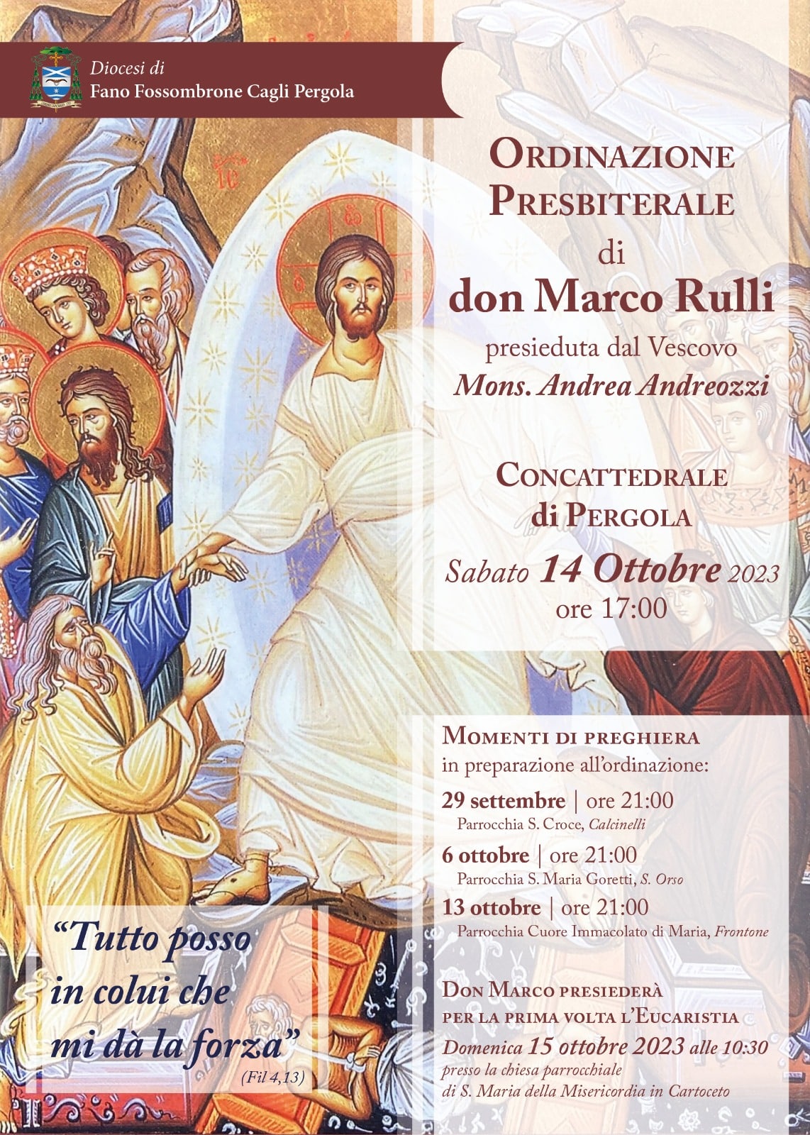 Pergola: ordinazione presbiterale di don Marco Rulli in programma sabato 14  ottobre - TGNews TV - Ultime notizie Avellino - Irpinia - Sannio