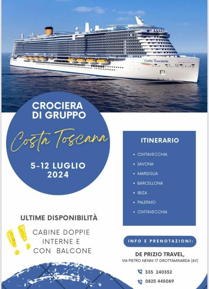 Agenzia De Prizio Travel: crociera di gruppo con Costa Toscana