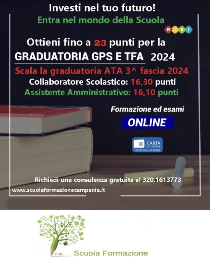 Accedi al mondo della scuola con Scuola Formazione: fino a 23 punti