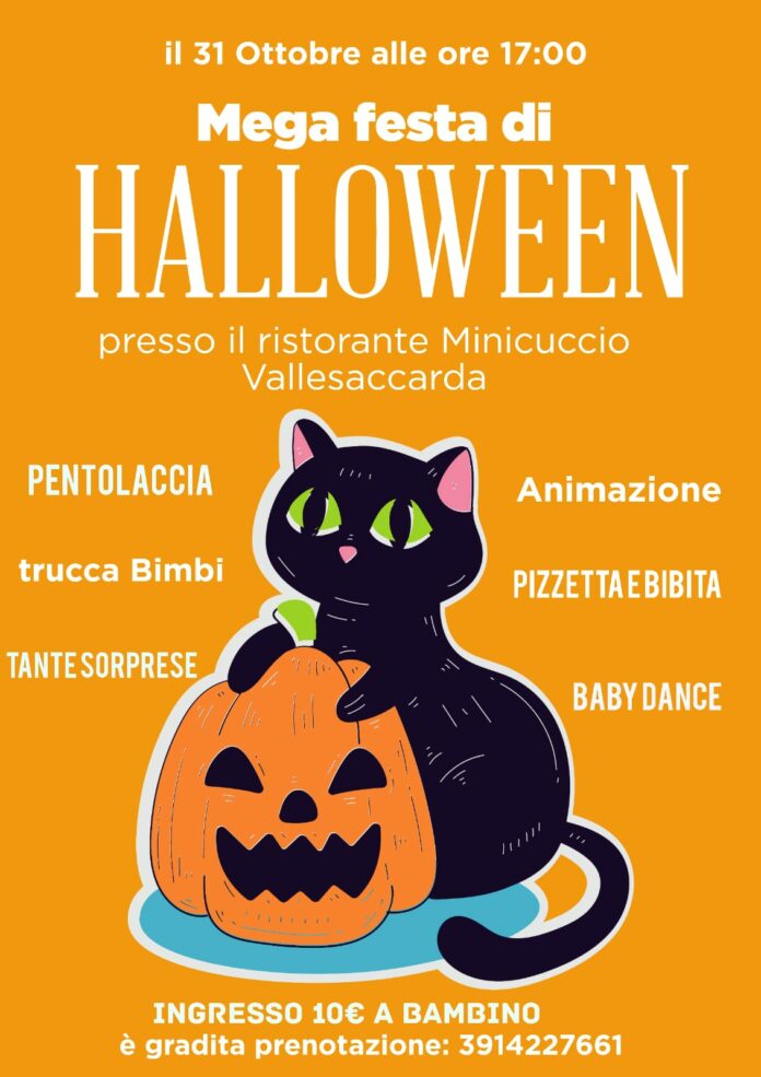 Vallesaccarda- Mega festa di Halloween al ristorante Minicuccio