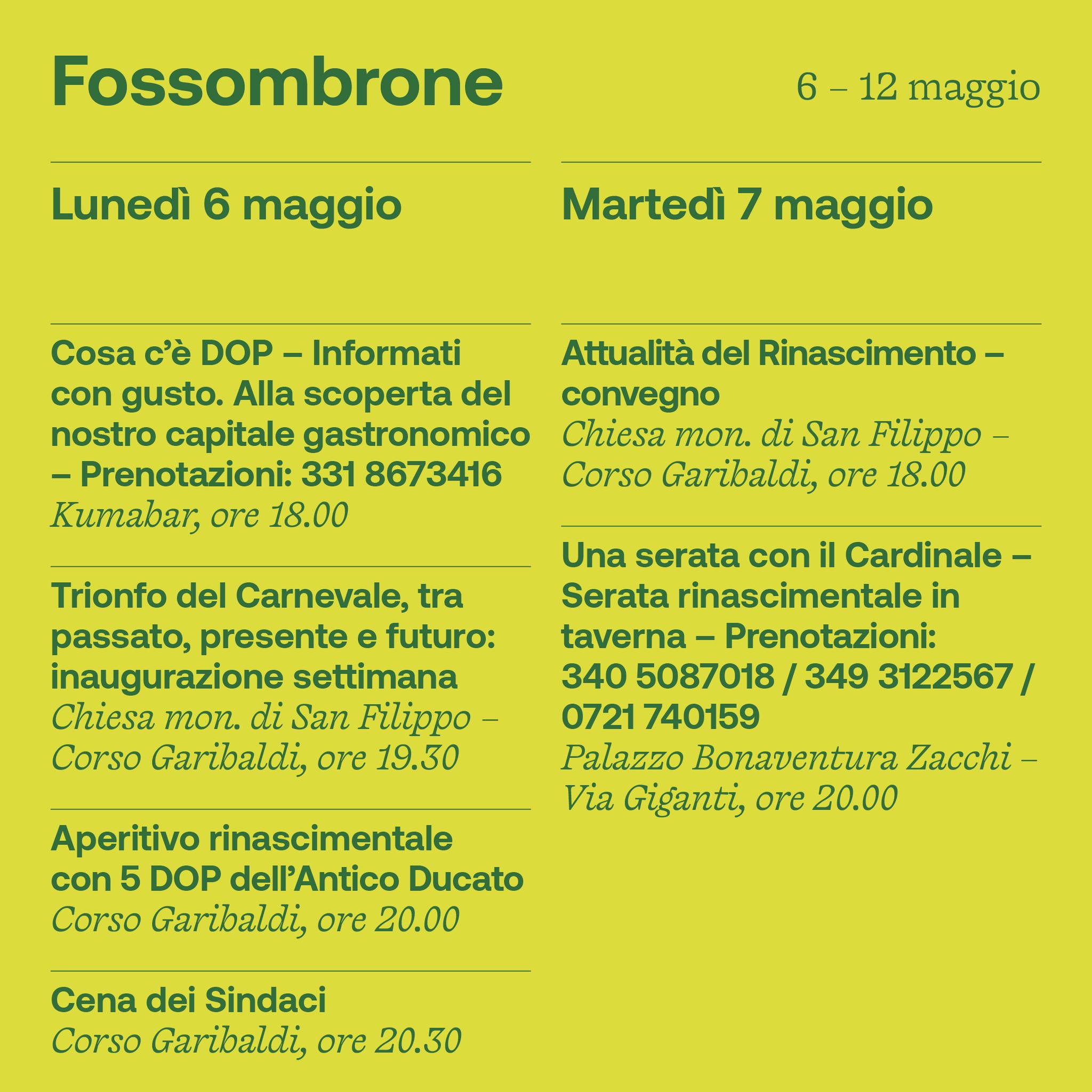 Fossombrone: Settimana della Cultura in programma da lunedì 6 a domenica 12  maggio - TGNews TV - Ultime notizie Avellino - Irpinia - Sannio